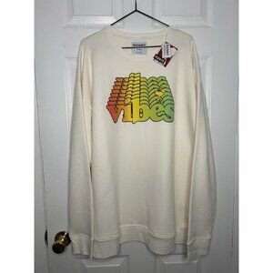 Old Navy Peanuts VIBES Woodstock Crew Neck Sweatshirt XL Big Tall Fleece Lined